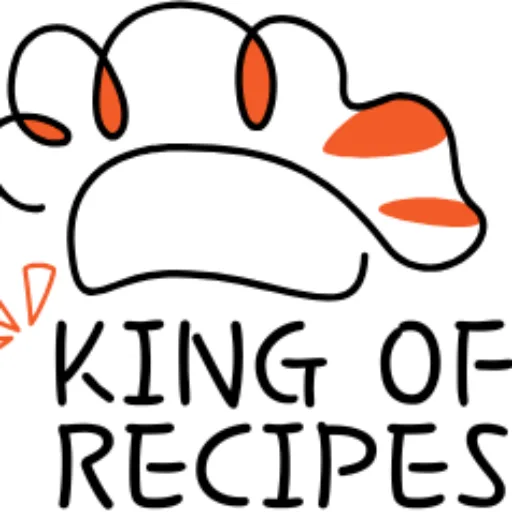 King of Recipes logo with a chef hat design and playful orange accents